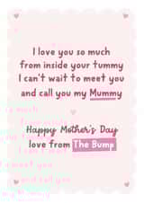 Cute Mothers Day Card - Mummy To Be - Poem - From the bump card created by Percy & Pearl
