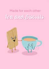 Cute Tea and biscuits  Valentines Day Card 21520 created by Bianca Crew Designs