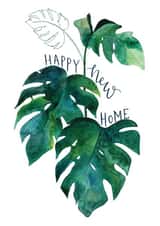Pretty Watercolour Cheese Plant New Home Card - House Plants - Happy New Home created by Bramble Designs