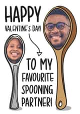 Personalised Valentines Day Photo Card created by TeePee Creations - couple spoons Valentines Day Personalised Photo Card 11374