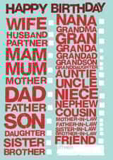 Happy Birthdat Family Tick Box created by @alocalradgie