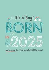 New Baby Boy Card born in 2025 created by Sharon Armstrong Creative