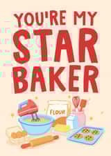 You're My Star Baker - Cute Card for Baking Queen - Love And Friendship created by Studio Doodles