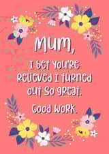 mum pretty Mothers Day Card 19583 created by Chubby Sparrow