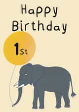 1st first Birthday Card 21585 created by Laura Faye Draws