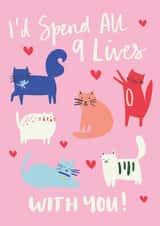 cat with you Valentines Day Card 7408 created by Rumble Cards