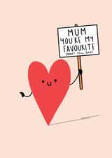 you're my favourite heart Mothers Day Card 20533 created by NICHOLA COWDERY ILLUSTRATIONS 