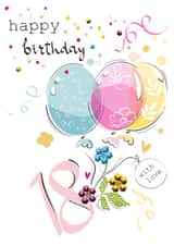 18 Age Balloons and Confetti Birthday Card created by SABIVO Design by Sabina