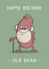 Grey old bean Birthday card created by Carl Batterbee