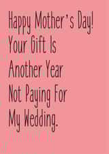 wedding funny Mothers Day Card 43119 created by Natalie Frost