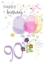 90 Age Milestone Balloons and Confetti Birthday Card created by SABIVO Design by Sabina
