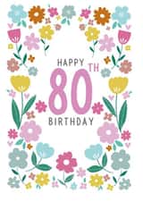 floral 80th Birthday card created by Sarah Corcoran