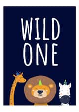 1st birthday animals Birthday Card 21645 created by Evezee