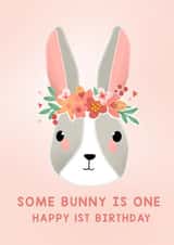 Bunny First birthday card created by Lucy Rose Party