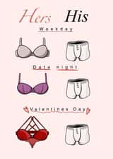 his hers Valentines Day Card 21221 created by Lipstick & Moustaches