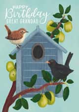 Arty Birthday Card - Olives - Birds - For Great Grandad created by Made by Burbs