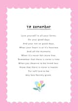 Sweet card to remind someone of the importance of self love. created by Jessica Rachel Sharp