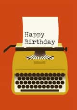 typewriter message Birthday Card 3643 created by Gail Myerscough