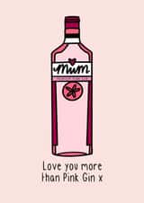 gin pink Mothers Day Card 18736 created by The Pretty Funny Co.