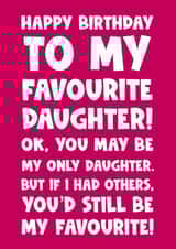 Funny happy birthday greeting card for daughter favourite mum dad parents created by Naomi Park