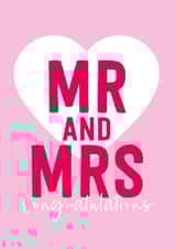 Mr & Mrs congratulations- Cute heart themed wedding card created by Blush & Blossom 