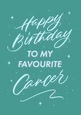  Happy Birthday To My Favourite Cancer! - Brush Calligraphy Horoscope Card created by Leah Chong - Leah Design