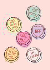 love hearts sweets Love & Friendship Card 16103 created by Amy Grant