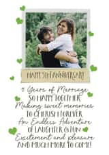 Personalised Anniversary Photo Card created by Giddy Kipper - Heartfelt Personalised Anniversary Card / Photo Card - 5 Years - 5 Years Of Marriage So Happy Together