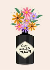 Pretty Mothers Day Card - Gin - Pun - Gin-credible Mum created by Studio Mads
