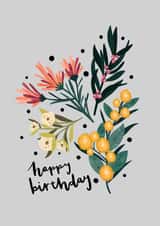 Pretty Birthday Card - Floral - Happy Birthday created by Printed Picnic