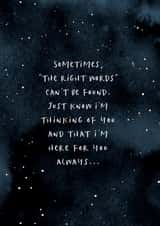 No right words sympathy and empathy card created by I am Nat