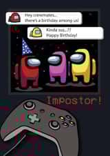 Among Us style Birthday card created by Jackie Ponwaye Design