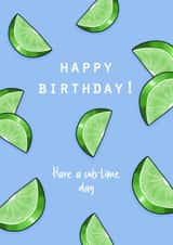 Have a sub-lime day birthday card created by Back to the drawing board illustration 
