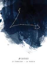 Pisces Zodiac Star Sign Birthday Card created by Dig The Earth