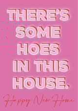 Rude Cardi B Typography New Home Card - WAP - There's Some Hoes In This House created by Courtney Simon