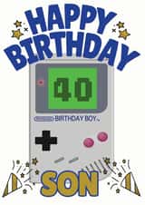 Nintendo Birthday Boy - Happy 40th Birthday Son Game Boy Card created by ShortRound888