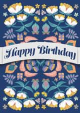 Pretty cute floral flowery birthday card for a Mother, Daughter or Nan created by LJRanson Design