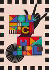 You rock my world, Rock and roll Valentines Day Card created by LJRanson Design