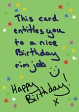 Rim Job Birthday Card Voucher created by Random Shit Cards