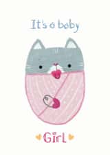 Cute Baby Cat Girl Card created by Juliana Motzko