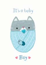 Cute Baby Cat Boy Card created by Juliana Motzko