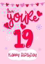 Super cute hearts 19th Birthday created by Little Cat Creates