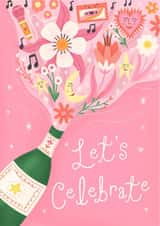 Classic Birthday Card - Let's Celebrate - Bottle created by Katie Brookes