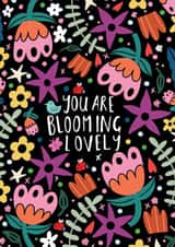 Floaral Blooming Lovely Celebration card created by NICHOLA COWDERY ILLUSTRATIONS 