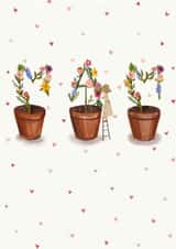 Pretty Mothers Day Card - Mam - Flower Pots created by Love Lucy Illustration