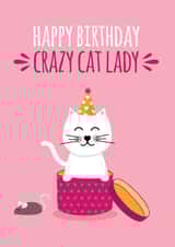 crazy cat lady mouse Birthday Card 12880 created by Blush & Blossom