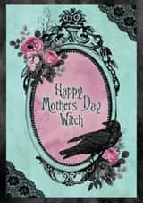 witch crow Mothers Day Card 48119 created by Sarah Mae Artworks