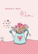 Worlds Best Mum tea Mothers Day Card 27365 created by Sabah Designs