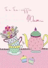 Tea pot cups Mothers Day Card 27366 created by Sabah Designs