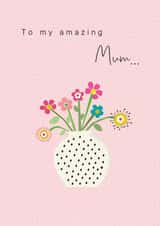 vase flowers Mothers Day Card 5040 created by Sabah Designs